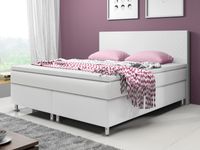 Boxspringbett Madrid 180x200 cm Kunstleder Weiß