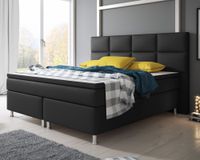 Boxspringbett Miami 180x200 cm Kunstleder Schwarz
