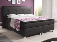 Boxspringbett Oxford 180x200 cm Kunstleder Schwarz