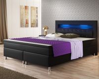 Boxspringbett Monaco 180x200 cm Kunstleder Schwarz