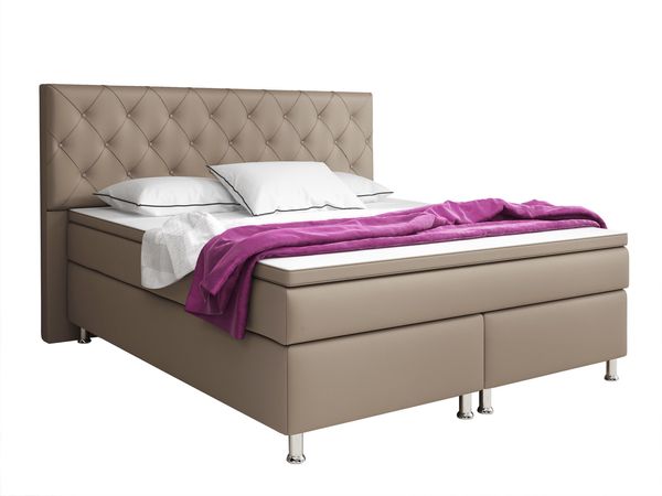 Boxspringbett Turin 180x200 cm Kunstleder Muddy