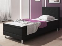 Boxspringbett Esra 90x200 Webstoff Schwarz