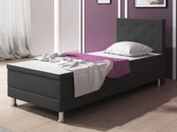 Boxspringbett Esra 90x200 Webstoff Anthrazit
