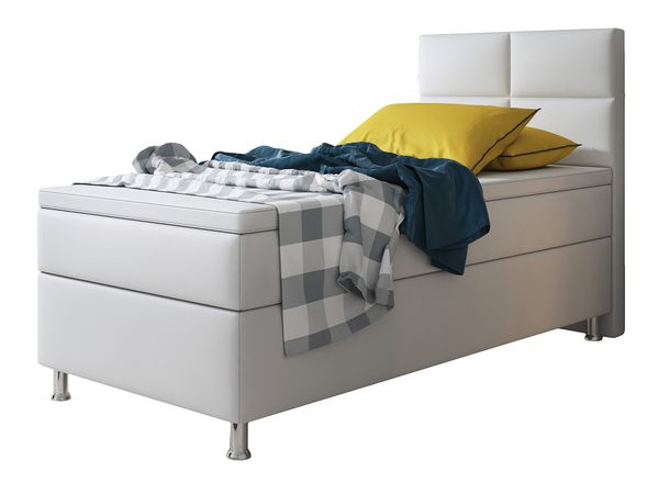 Boxspringbett Miami 90x200 cm Kunstleder Weiss