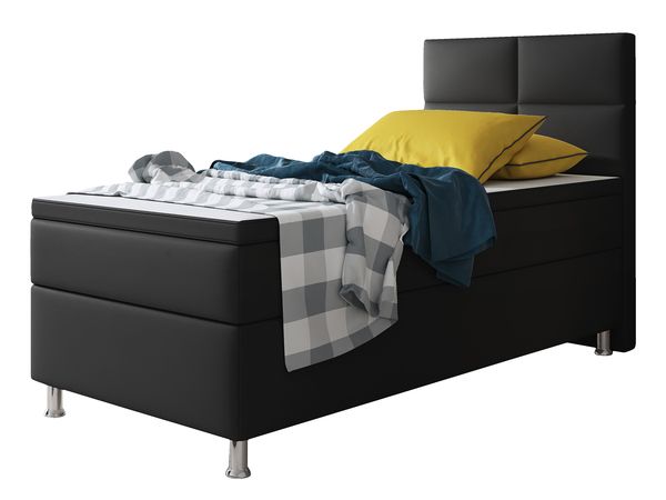 Boxspringbett Miami 90x200 cm Kunstleder Schwarz