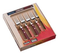 6 tlg. JUMBO Steakgabel-Set, bordeaux