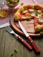 12 tlg. Steak-/Pizza-Allweckbesteck- Set bordeaux