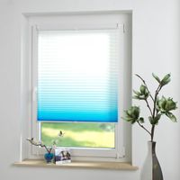 Klemmfix Plissee 90 x 210 cm azurblau Farbverlauf