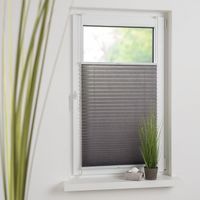 Klemmfix Plissee verspannt 75 x 220 cm grau