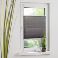 Klemmfix Plissee verspannt 90 x 150 cm grau