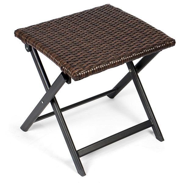 Polyrattan-Klapphocker - Braun