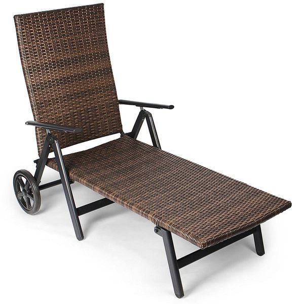 Polyrattan-Sonnenliege - Braun