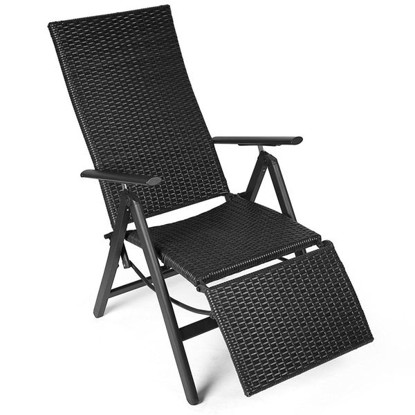 Polyrattan-Relaxsessel - Schwarz