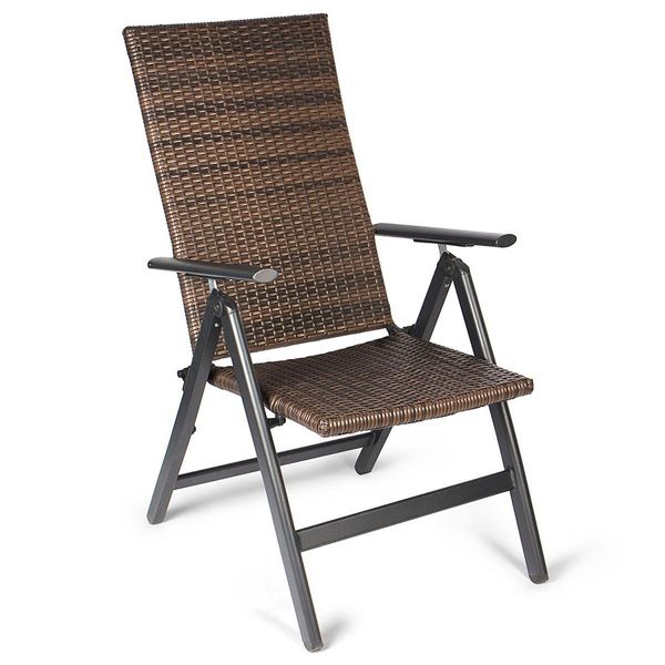 Polyrattan-Klappsessel - Braun