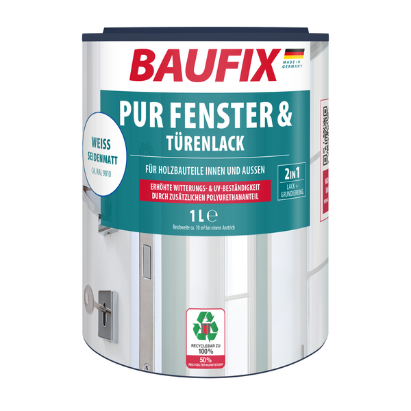 PUR Fenster- & Türenlack weiß seidenmatt