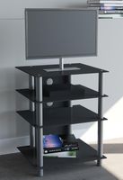 my media Hifi-Möbel Bilus Silber/Schwarzglas