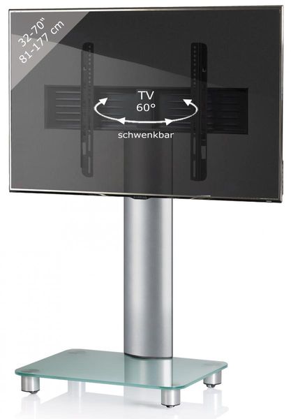 my media TV-Standfuß Tosal Silber/Mattglas