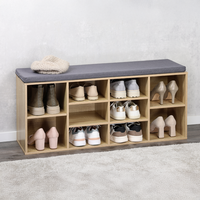 Universal-/ Schuhschrank mit Sitzkissen - Sonoma Eiche