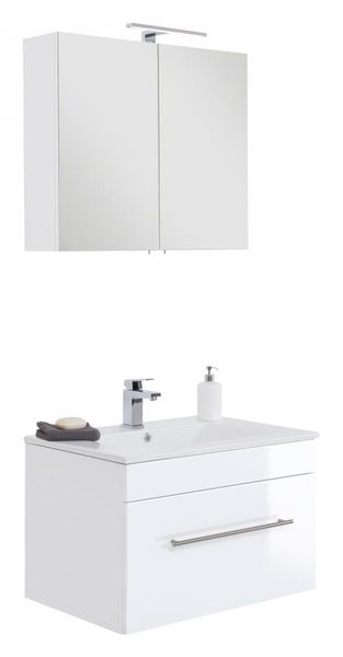 Badmöbel-Set VIVA 75 (2-teilig) weiß hochglanz EEK: F