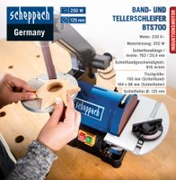 Band- und Tellerschleifer BTS700 250 W 230V/50 Hz