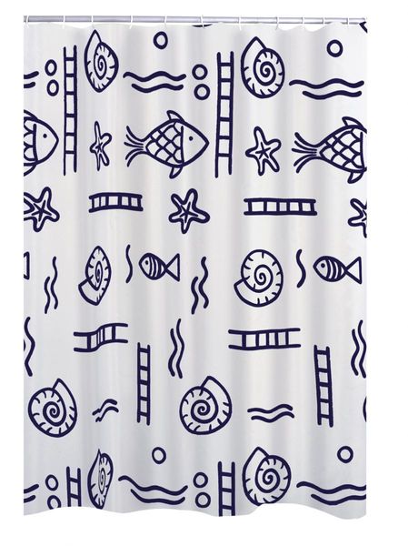 Duschvorhang Textil 120x200 cm Neptun blau