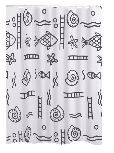 Duschvorhang Textil 120x200 cm Neptun grau