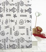 Duschvorhang Textil 120x200 cm Neptun grau