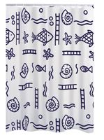 Duschvorhang Textil 240x180 cm Neptun blau