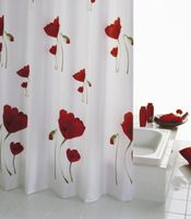 Duschvorhang Textil 180x200 cm Mohn