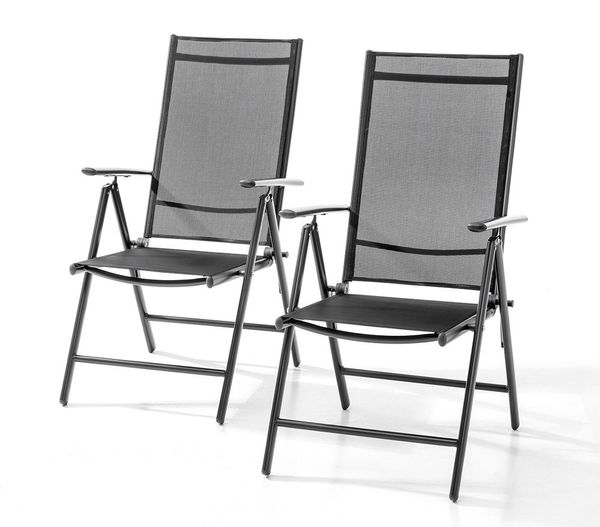 Aluminium Klappsessel, 2er Set - Anthrazit