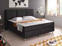 Boxspringbett Oslo 180x200 cm Kunstleder Schwarz