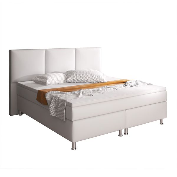 Boxspringbett Oslo 180x200 cm Kunstleder Weiß