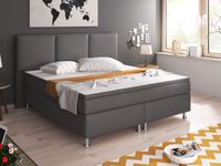 Boxspringbett Oslo 180x200 cm Kunstleder Anthrazit
