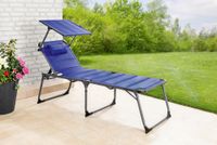 XXL-Komfort-Sonnenliege inkl. Kissen gepolstert aus Aluminium - Blau