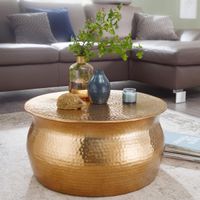 Couchtisch KARAM 60x30,5x60 cm Gold rund