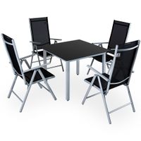 Garten-Sitzgruppe Bern 5-tlg. Silber Alu