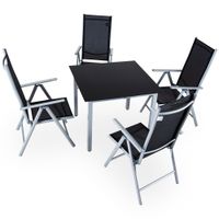 Casaria Garten-Sitzgruppe Bern 5-tlg. Silber Alu