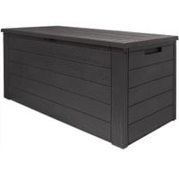 Deuba Auflagenbox Holzoptik Woody 120 x 57 x 46cm anthrazit
