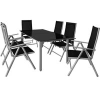 Garten-Sitzgruppe Bern 7-tlg. Silber Alu