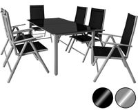 Casaria Garten-Sitzgruppe Bern 7-tlg. Silber Alu