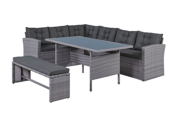 Elegantes Ecksofa Set 14tlg. ca. 177 x 169 x 74 cm - Grau