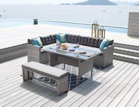 Elegantes Ecksofa Set 14tlg. ca. 177 x 169 x 74 cm - Grau