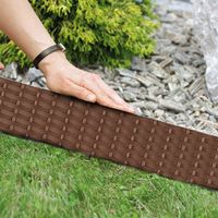 Beetumrandung Rattan Optik, ca. 390 cm, Dunkelbraun