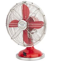 Elektrischer Tischventilator im Retro-Stil, rot