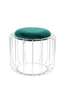 Beistelltisch / Pouf Comfortable 110 Dunkelgrün / Silber