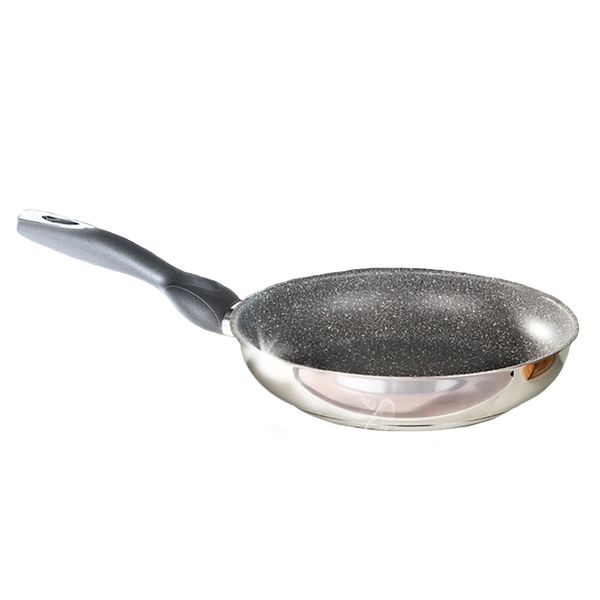 Carretta Edelstahlpfanne Salerno mit Softtouchgriff Granitoptik, Ø 24 cm
