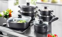 Kochtopfset Teflon schwarz
