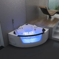 Whirlpool Badewanne mit Lichttherapie LAGUNA L weiß - kompakt 140 x 140cm