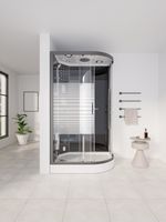 Dampfdusche BLACK PEARL - 120 x 80 cm Rechts