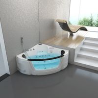 Whirlpool Badewanne mit Lichttherapie LAGUNA L weiß - Mini 135 x 135 cm